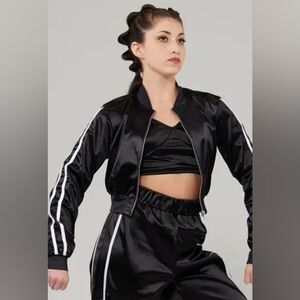 Weissman Satin Stripe Long Sleeve Jacket Size IC Style # 15547